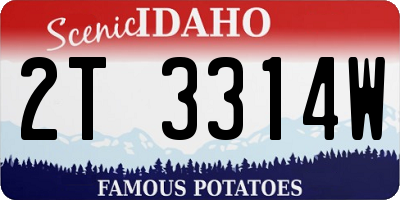 ID license plate 2T3314W