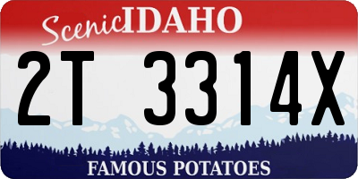 ID license plate 2T3314X