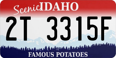 ID license plate 2T3315F