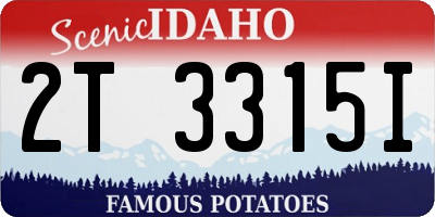 ID license plate 2T3315I