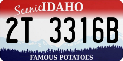 ID license plate 2T3316B