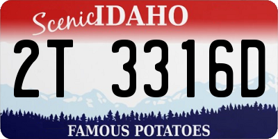 ID license plate 2T3316D