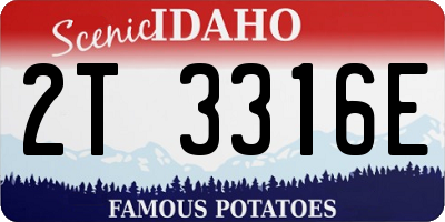 ID license plate 2T3316E