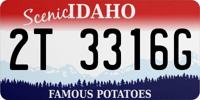 ID license plate 2T3316G