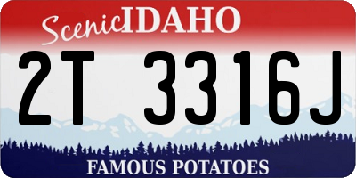 ID license plate 2T3316J