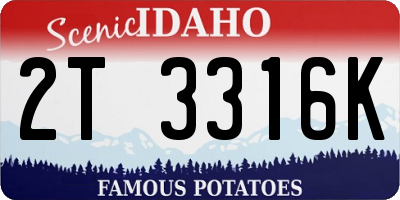 ID license plate 2T3316K