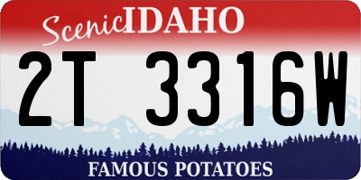 ID license plate 2T3316W