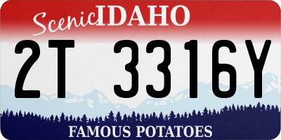 ID license plate 2T3316Y