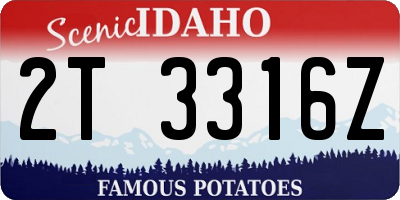 ID license plate 2T3316Z