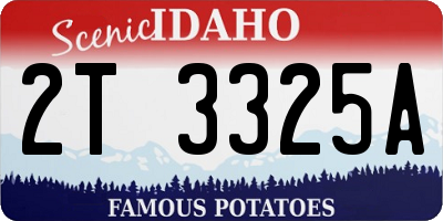ID license plate 2T3325A