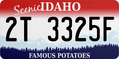 ID license plate 2T3325F