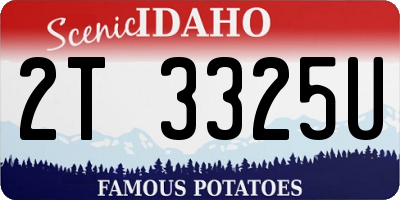 ID license plate 2T3325U