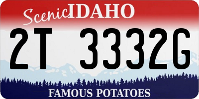 ID license plate 2T3332G