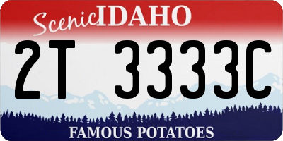 ID license plate 2T3333C