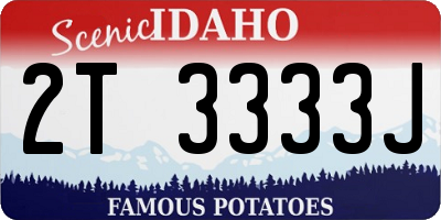 ID license plate 2T3333J