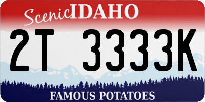 ID license plate 2T3333K