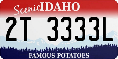 ID license plate 2T3333L