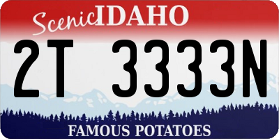 ID license plate 2T3333N