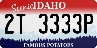 ID license plate 2T3333P