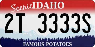 ID license plate 2T3333S