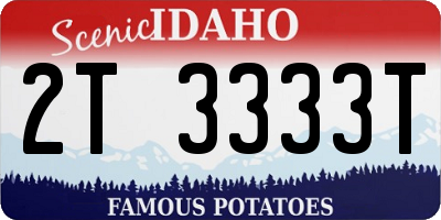 ID license plate 2T3333T