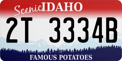ID license plate 2T3334B