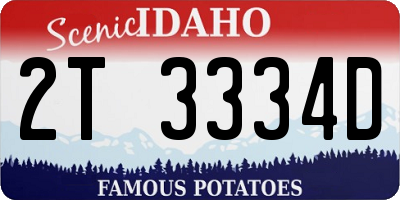 ID license plate 2T3334D
