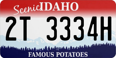ID license plate 2T3334H