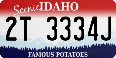 ID license plate 2T3334J