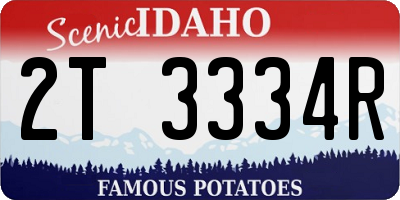 ID license plate 2T3334R