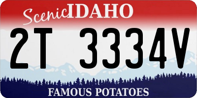 ID license plate 2T3334V