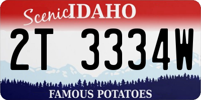 ID license plate 2T3334W