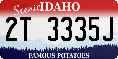 ID license plate 2T3335J