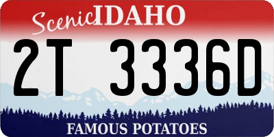 ID license plate 2T3336D