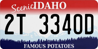 ID license plate 2T3340D