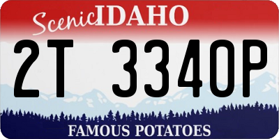 ID license plate 2T3340P