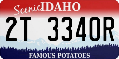 ID license plate 2T3340R