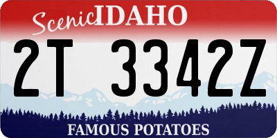 ID license plate 2T3342Z