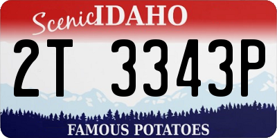 ID license plate 2T3343P