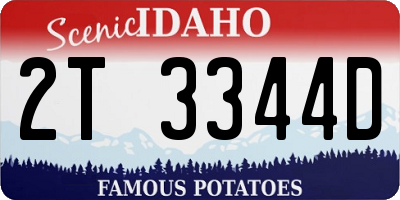 ID license plate 2T3344D