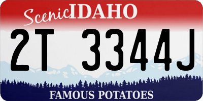 ID license plate 2T3344J