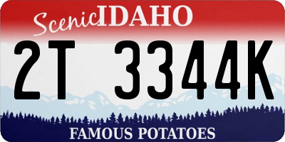 ID license plate 2T3344K