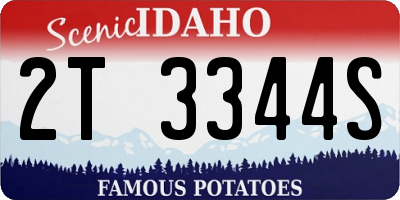 ID license plate 2T3344S