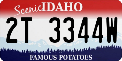 ID license plate 2T3344W
