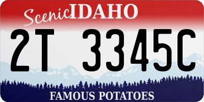 ID license plate 2T3345C