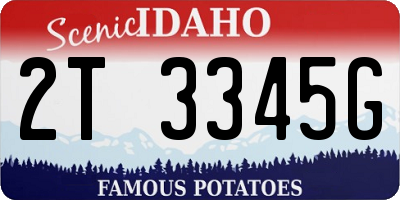 ID license plate 2T3345G