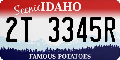 ID license plate 2T3345R