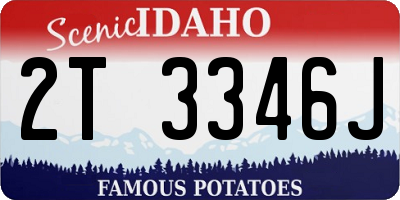 ID license plate 2T3346J