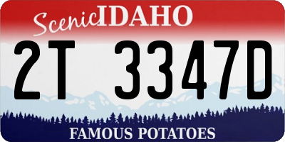 ID license plate 2T3347D