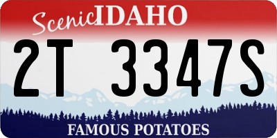 ID license plate 2T3347S